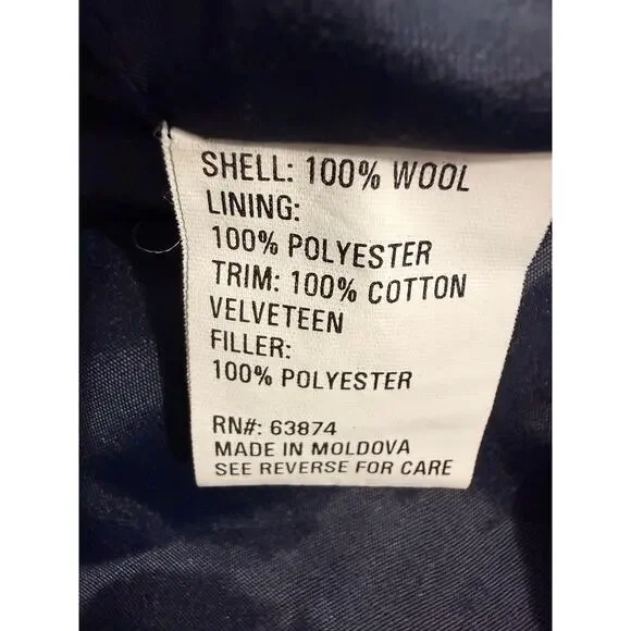 Vintage Young Gallery Navy Wool Military Coat Women’s Size 8 Double Breasted - Picture 8 of 9